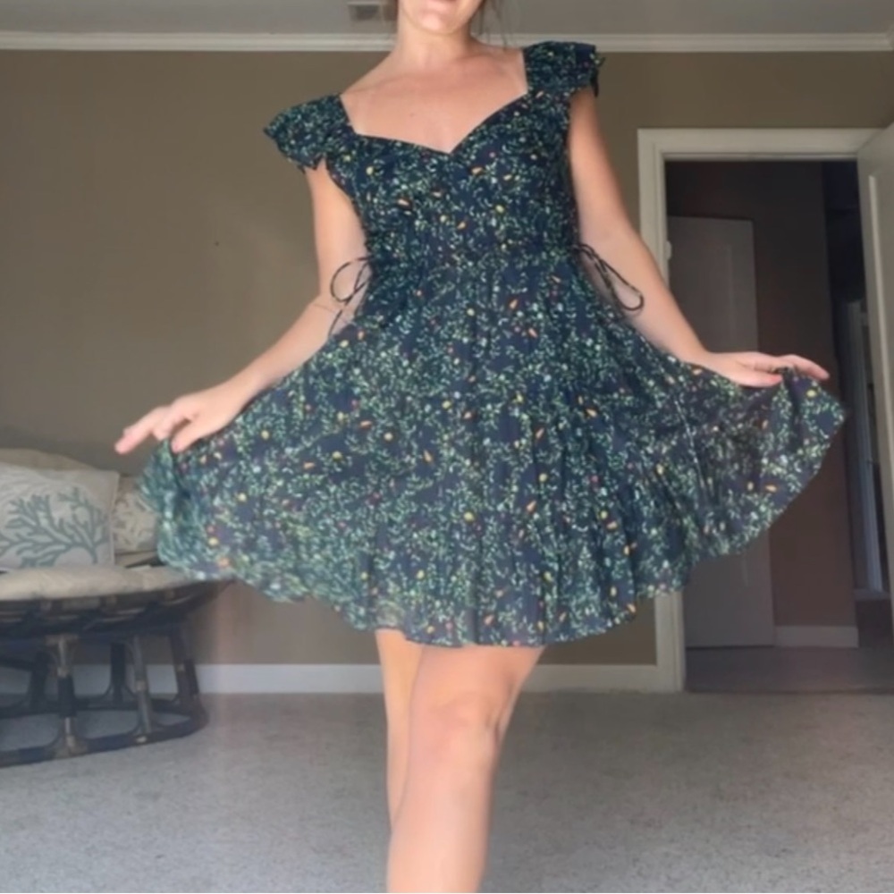 Hill House Navy Floral Mini Dress